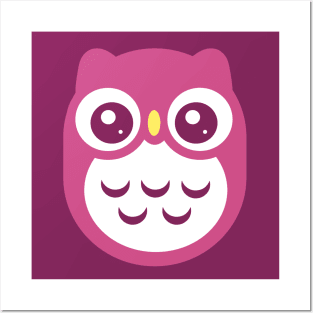 Purple Cute baby Owl Posters and Art